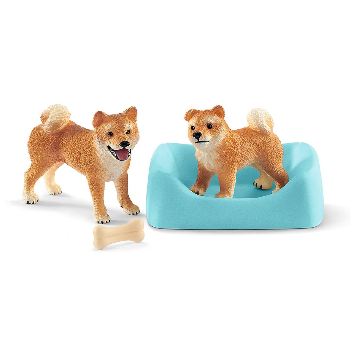 Schleich - Farm World - Spielset, Hunde, Mutter und Welpe, Shiba Inu
