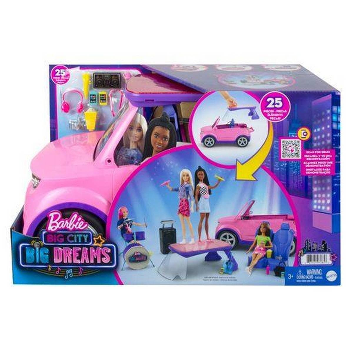 Mattel - GYJ25  - Barbie - Bühne Frei für große Träume - SUV Auto inkl. Bühne und Zubehör