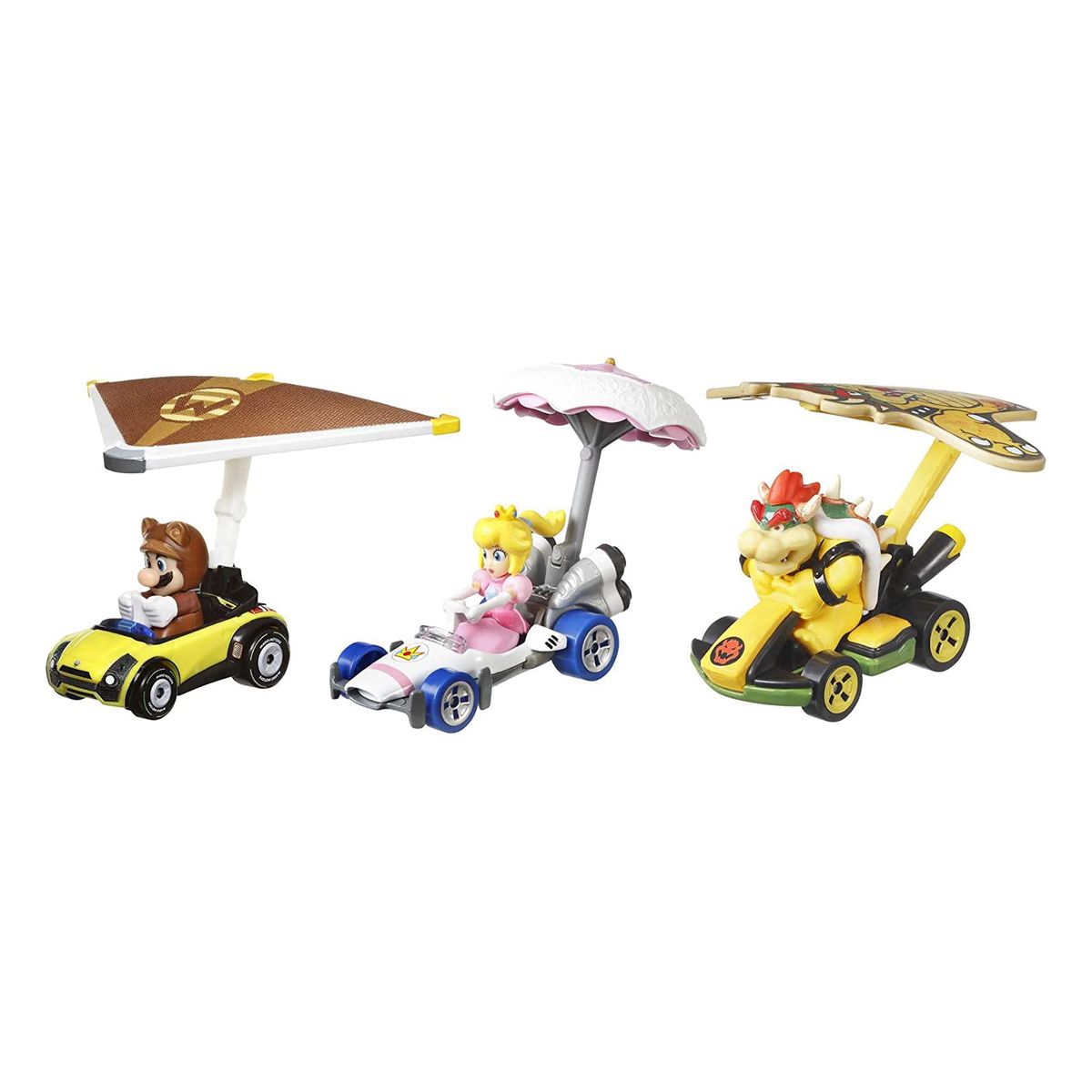 Mattel Hot Wheels Nintendo Mario Kart Die-Cast Fahrzeuge mit Figuren 3er-Pack