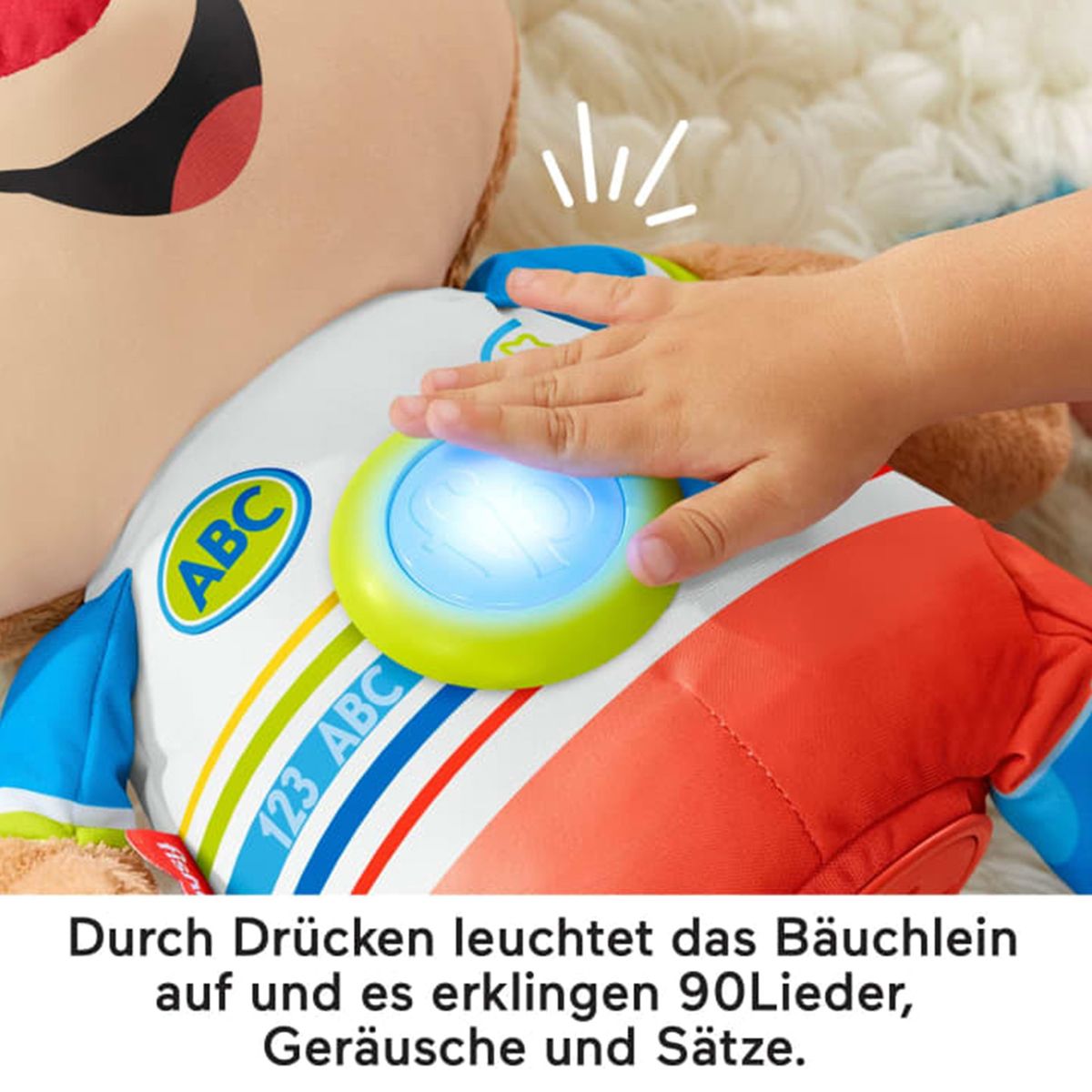 Mattel - Fisher-Price- Plüschfigur mit Licht und Sound, 40cm, Lernspaß Riesen-Hündchen