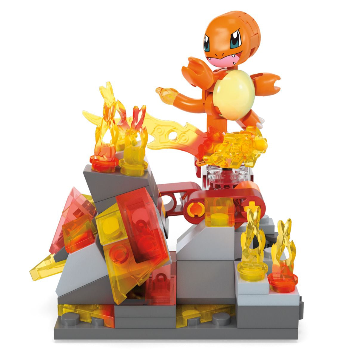 Mattel - HTH86 - Mega - Pokémon - Glumandas feurige Drehung, Bausatz, 81 Teile