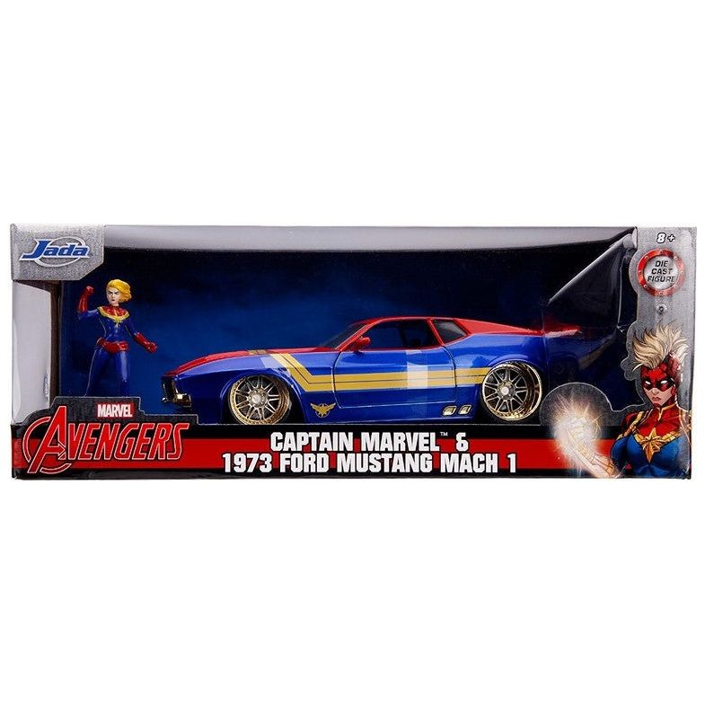 Jada Metals Marvel Captain Marvel & Ford Mustang - Modellauto inkl. Figur