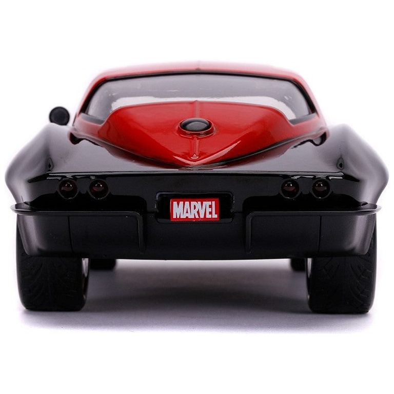 Jada Metals Black Widow & 1966 Chevy Corvette - Modellauto inkl. Figur
