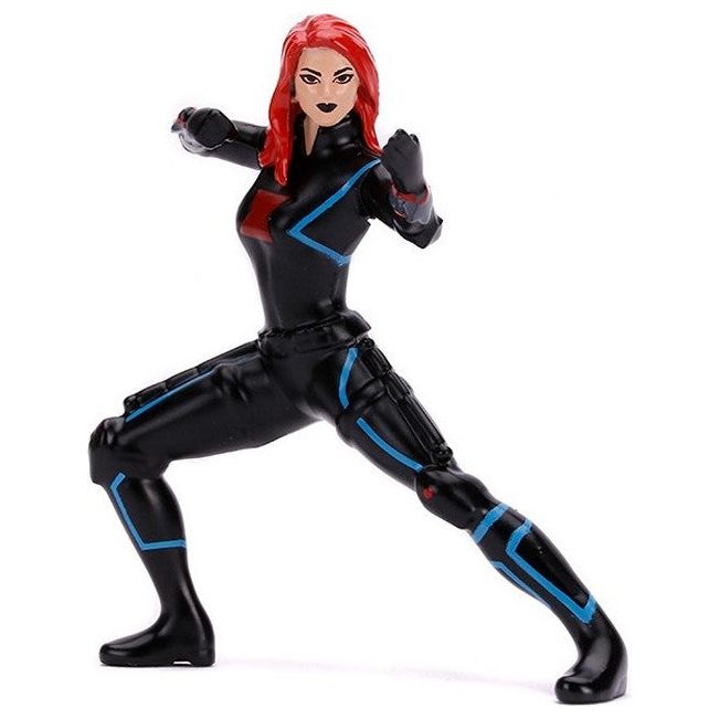 Jada Metals Black Widow & 1966 Chevy Corvette - Modellauto inkl. Figur