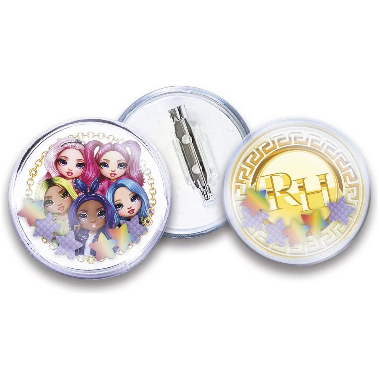 Clementoni - 18726 - Rainbow High Kreativspielzeug, Button-Maker, Anstecker