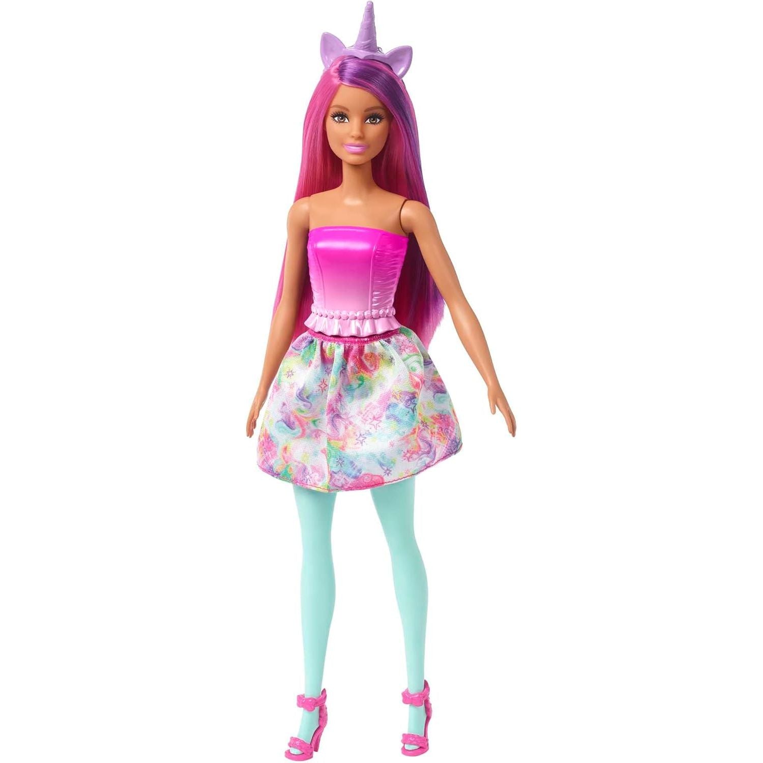 Mattel - HLC28 - Barbie Dreamtopia Puppe mit Meerjungfrauenschwanz und Baby-Einhorn