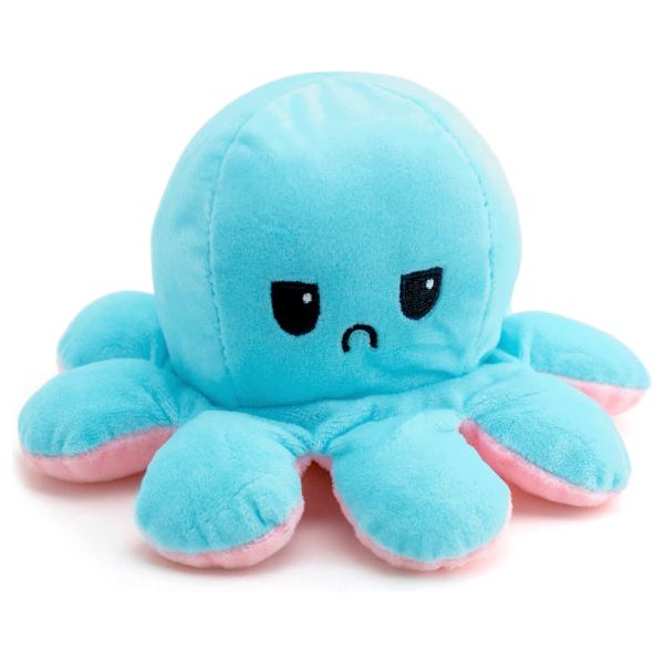 2 in 1 Plüsch Oktopus - rosa und blau, Kuscheltier