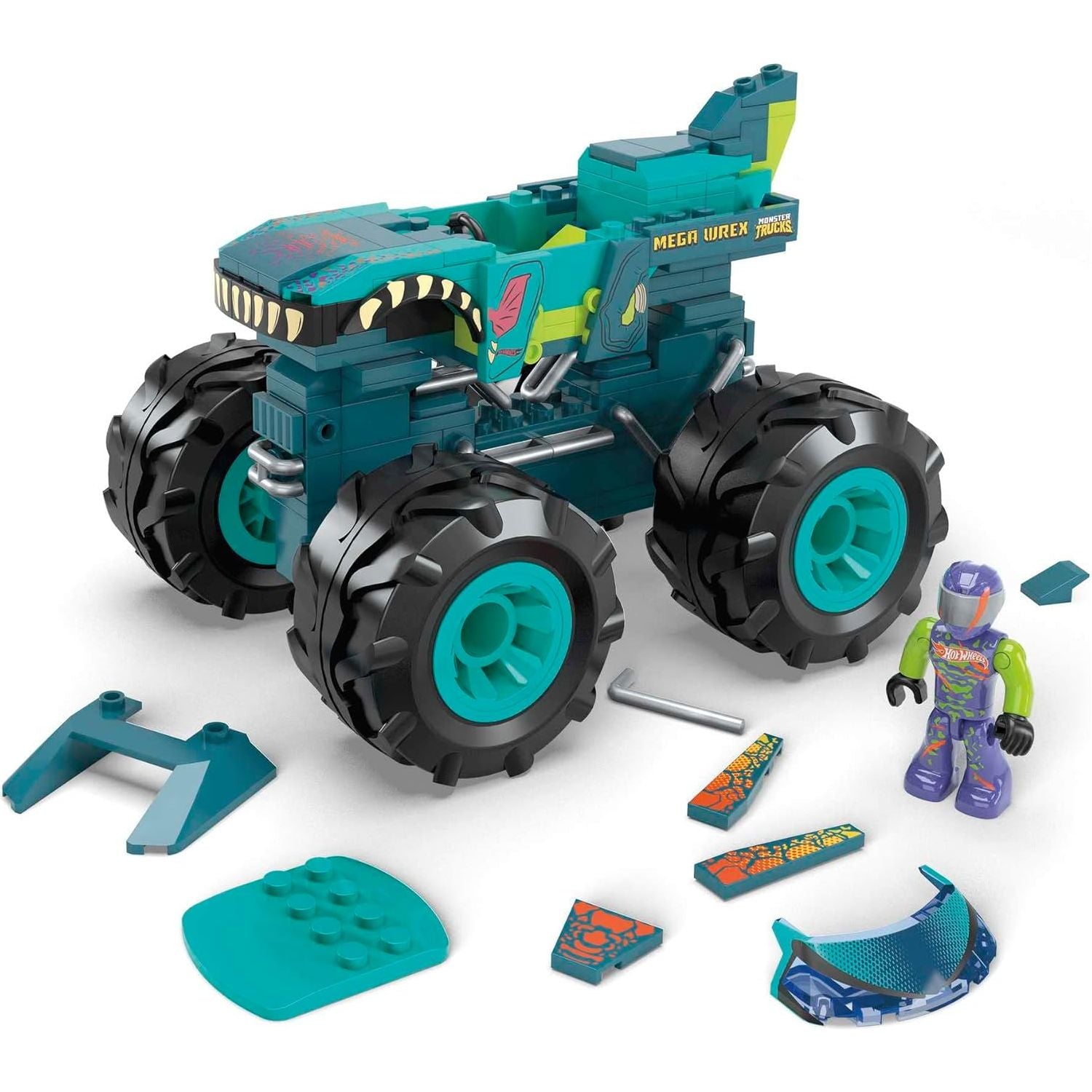 Mattel HDJ95 - Hot Wheels - Mega Construx - Mega-Wrex, Bauset mit 187 Teile