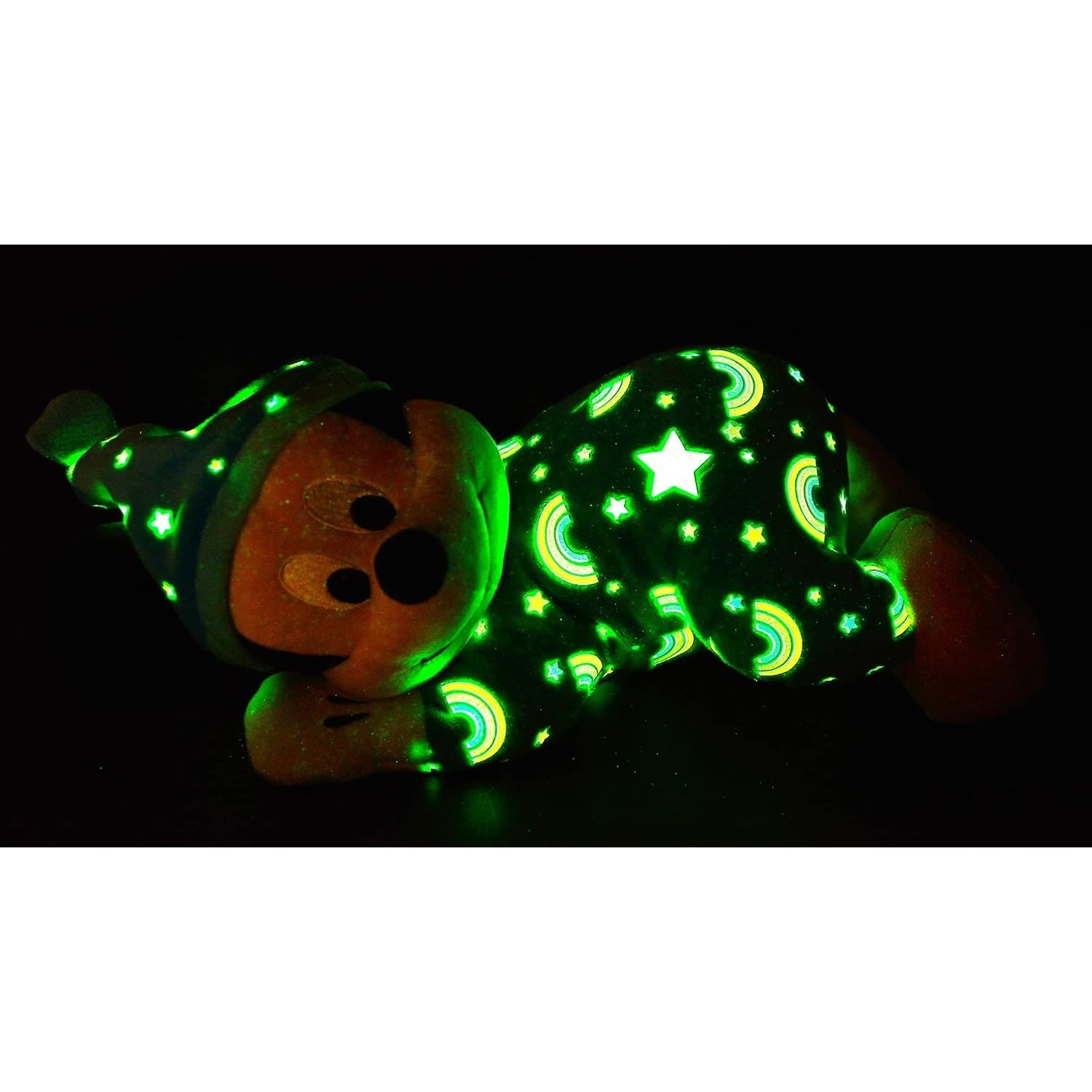 Mickey Maus Kuscheltier Baby im Strampler 30 cm - Glow in the Dark
