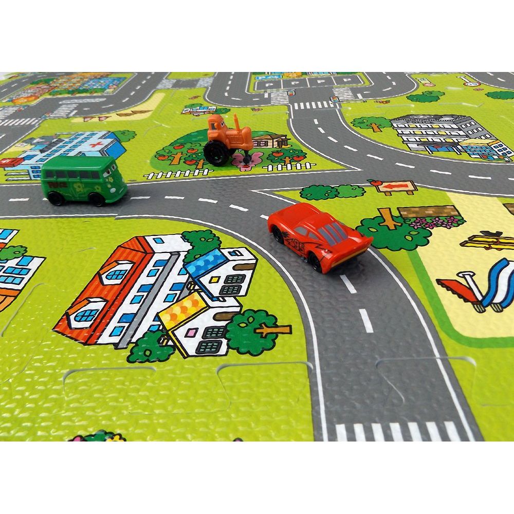 Stadt Puzzlematte, Schaumstoff Straßen Spielmatte, 9 tlg.
