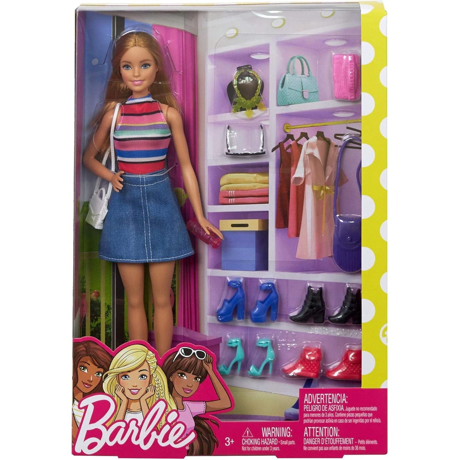 Mattel - FVJ42 - Barbie - Puppe - plus Accessoires und Schuh-Kollektion