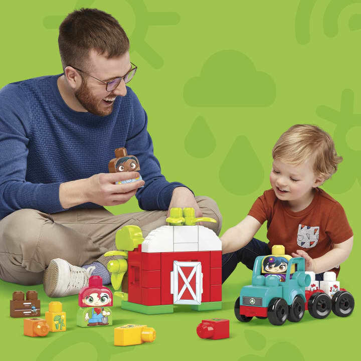 Mattel - Mega Bloks - Fisher Price - Green City Farm wächst und schützt - HDL07 - Bausteine für Kinder