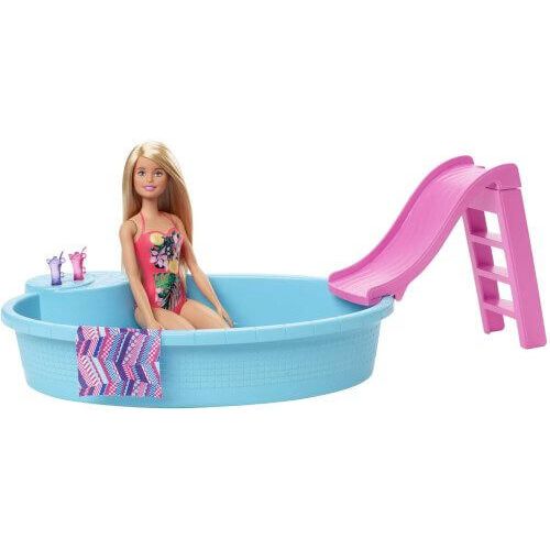 Mattel - GHL91 - Barbie Pool und Puppe (blond), Spielset