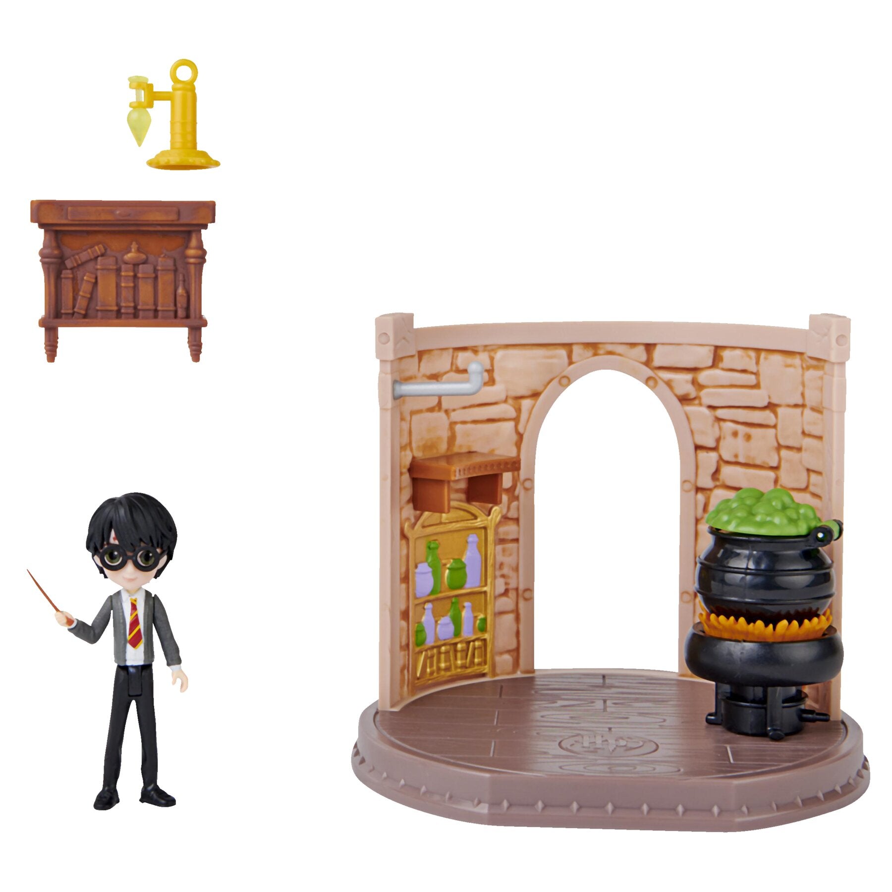 Wizarding World Harry Potter - Hogwarts Zaubertränke Klassenzimmer Spielset mit exklusiver Harry Potter Sammelfigur