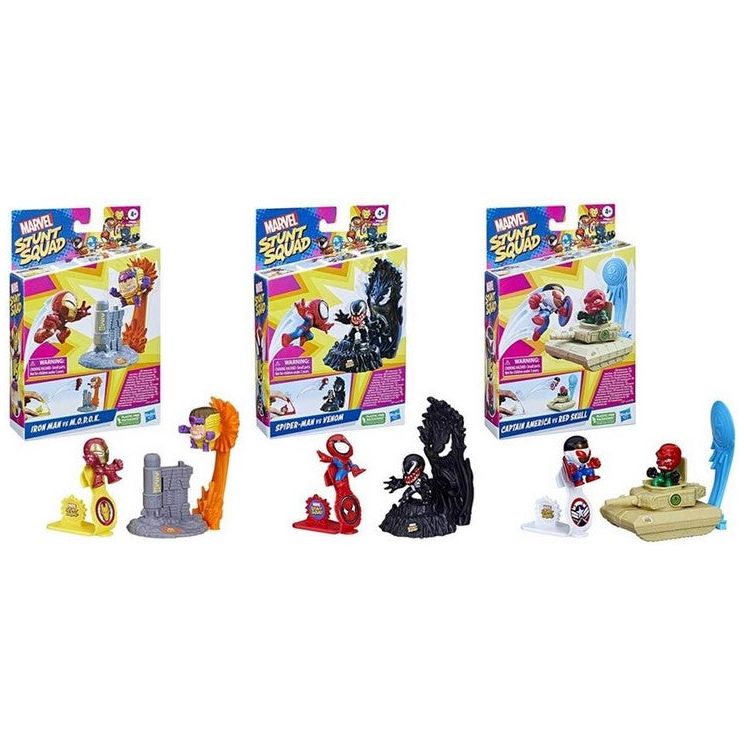 Hasbro - Marvel Stunt Squad, Spiel und Actionfiguren Spiderman, Captain America oder Iron Man