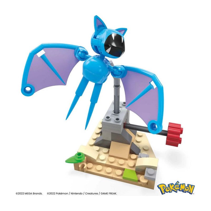 Mattel HKT19 - Pokemon - Mega Blocks - Bausatz, 61 Teile, Zubats Mitternachtsflug