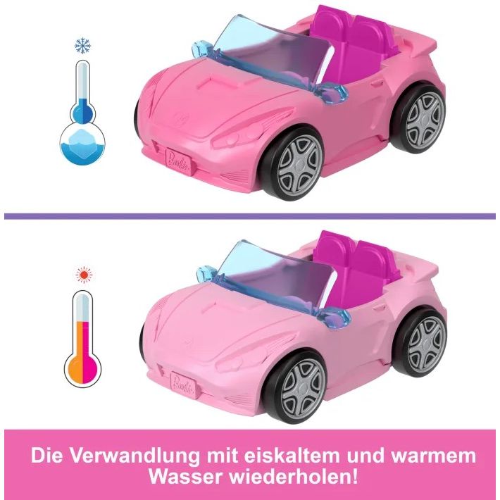 Mattel - HYF42 - Barbie - Mini Barbie Land - Mini Spielset, Puppe mir Cabrio