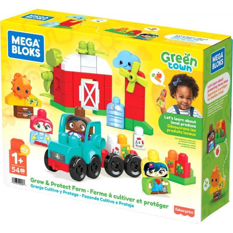 Mattel - Mega Bloks - Fisher Price - Green City Farm wächst und schützt - HDL07 - Bausteine für Kinder