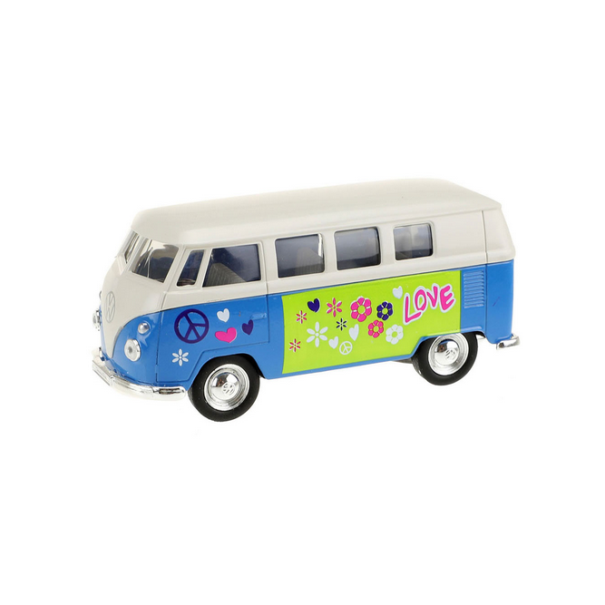 Welly - 21551Z - Volkswagen - 1963 VW Flower Bus, Die-Cast, Pull Back, 1:32, Spielzeugauto