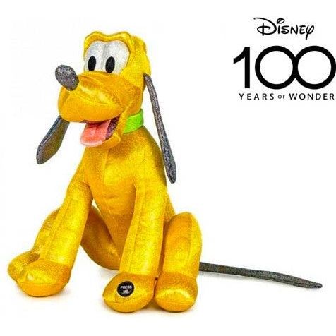 Disney 100th Anniversary die Plüschhelden Tigger, Winnie Pooh, Simba, Dumbo oder Pluto in Glitzer mit Sound 32cm