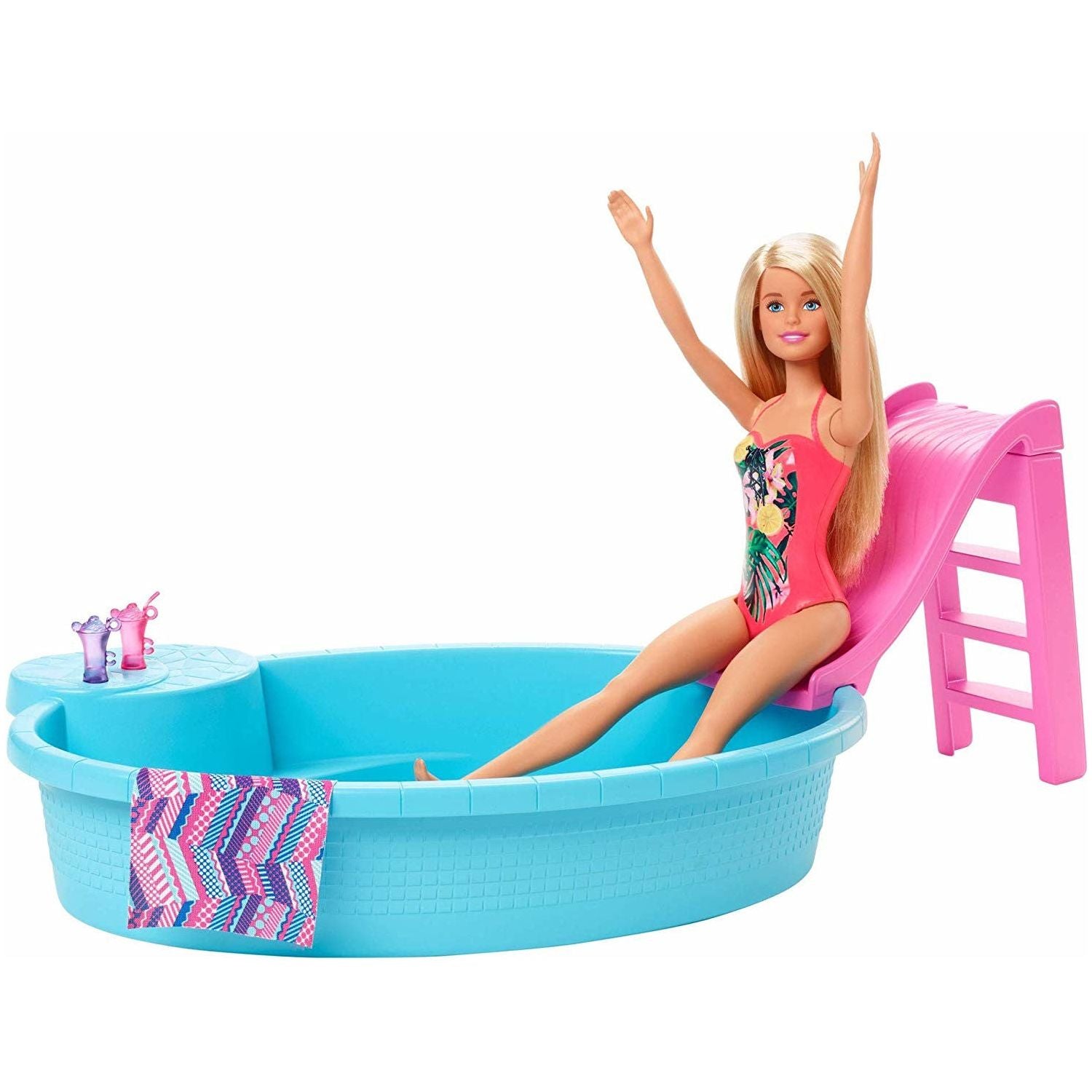 Mattel - GHL91 - Barbie Pool und Puppe (blond), Spielset