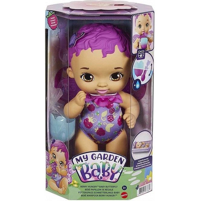 Mattel - My Garden Baby - Puppe, 30 cm, Schmetterlings-Baby-Puppe, Berry Himbeer oder Blaubeer