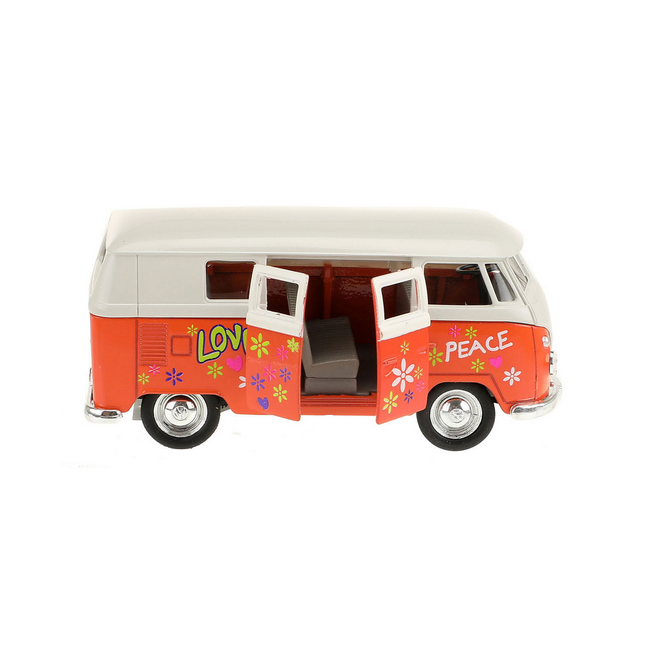 Welly - 21551Z - Volkswagen - 1963 VW Flower Bus, Die-Cast, Pull Back, 1:32, Spielzeugauto