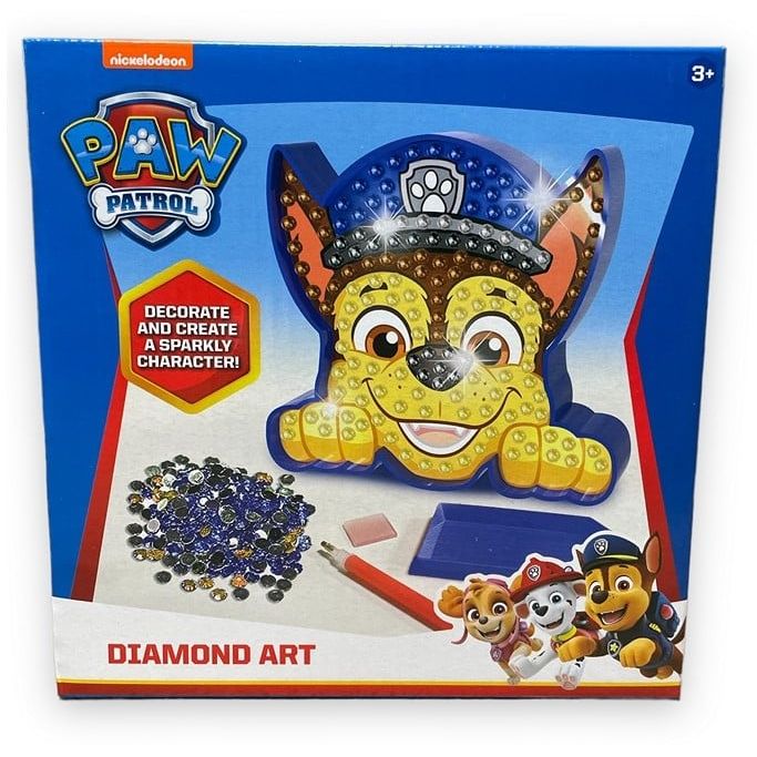 Spin Master - PWP22-5724-1 - Paw Patrol Diamond Art Chase  18x18cm, Bastelset