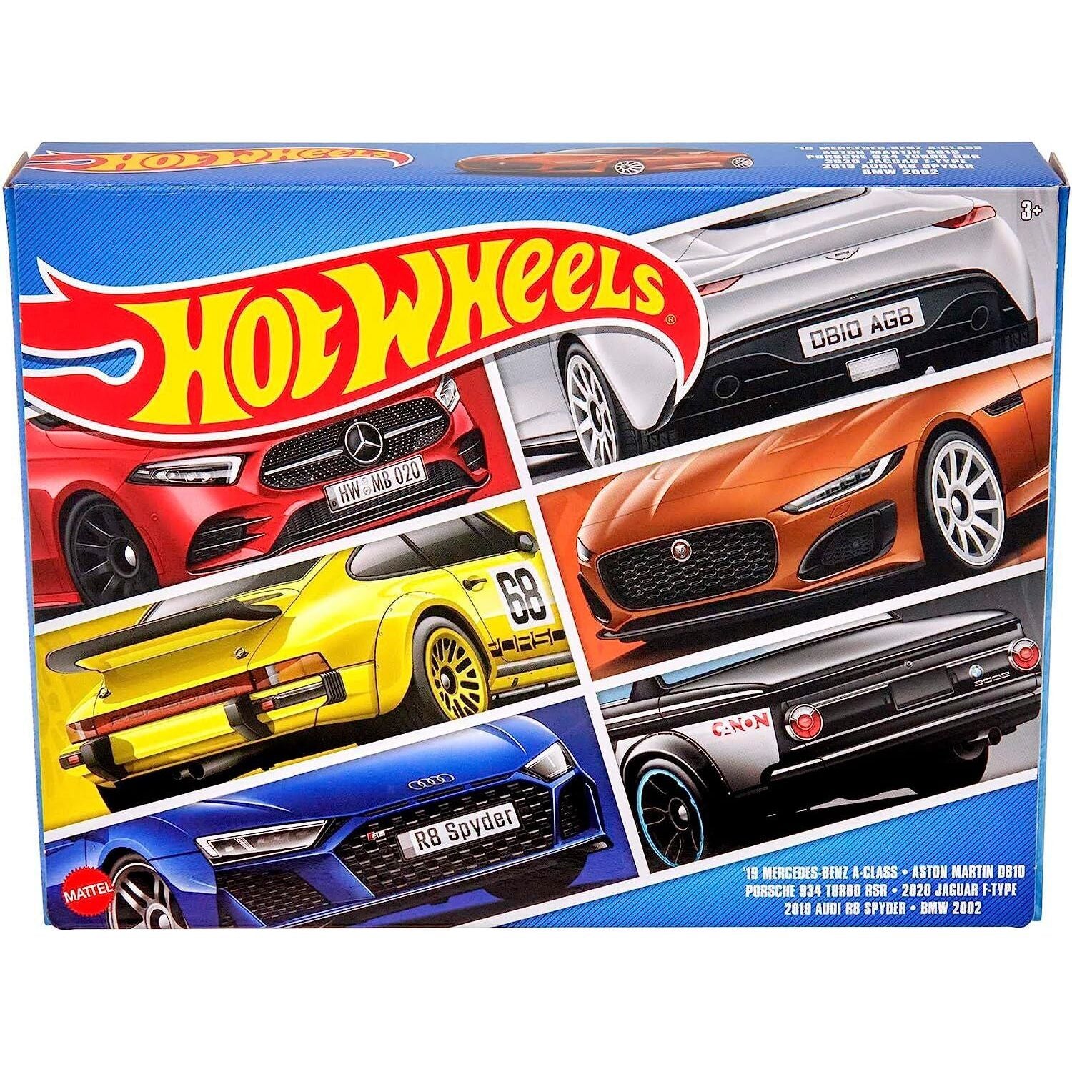 Mattel HLK51 - Hot Wheels Spielzeugautos 6er Pack European Car Culture