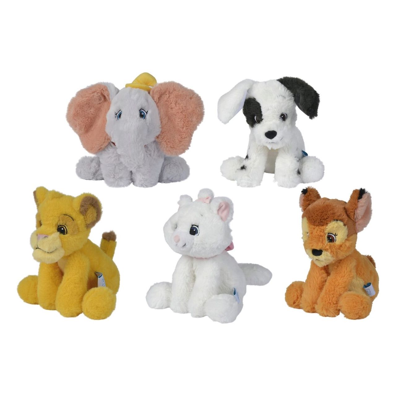 Simba - Disney - Plüsch Dumbo, Marie, Bambi, Dalmatiner oder Simba, 18cm, Kuscheltier