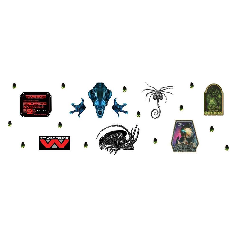 Alien Xenomorph Wand Tattoo Sticker Set