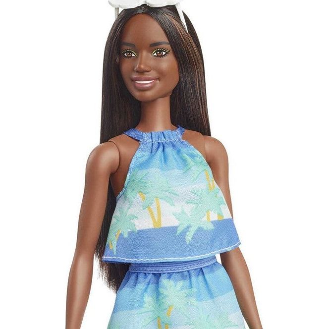 Mattel - Barbie Loves the Ocean Hawaii Puppe mit Rock und Oberteil mit Meeresaufdruck