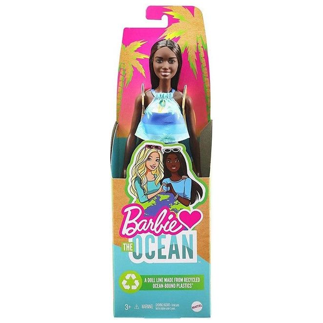 Mattel - Barbie Loves the Ocean Hawaii Puppe mit Rock und Oberteil mit Meeresaufdruck