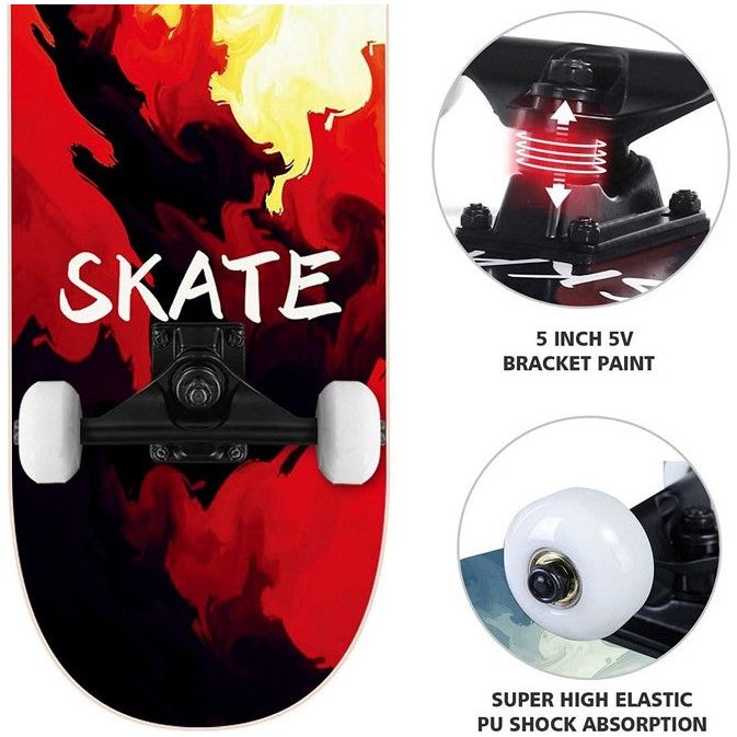 Disuppo - Skateboard "Skate"+ Rucksack 80cm, Outdoor