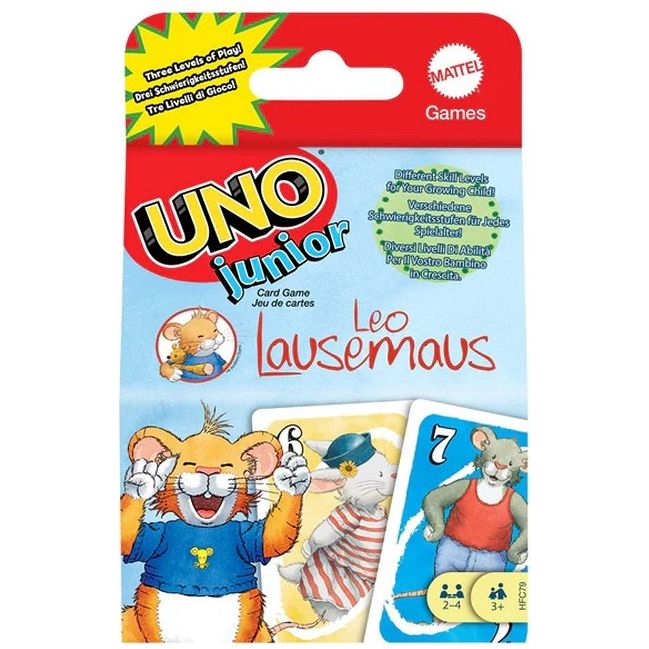 Mattel - Leo Lausemaus Kartenspiel UNO Junior, Spiel, Reisespiel