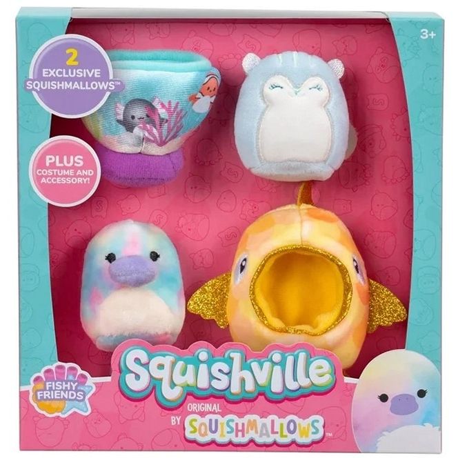 Squishmallows - SQM0057R - Squishville - Weiches Plüsch-Spielset, Mini-Plüsch-Squishmallows