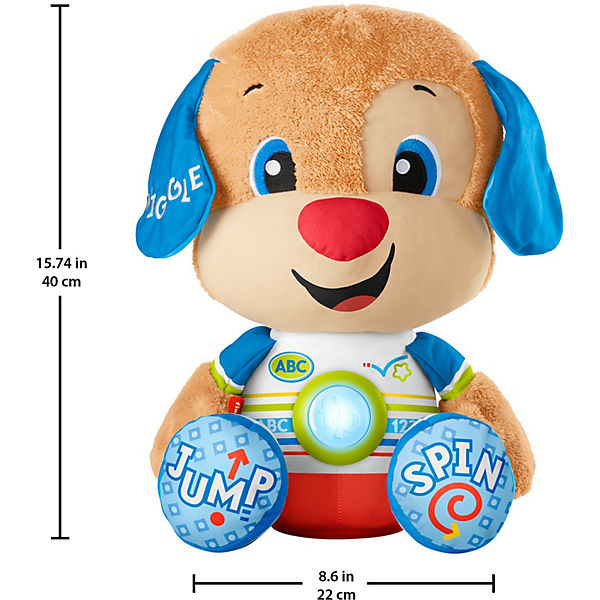Mattel - Fisher-Price- Plüschfigur mit Licht und Sound, 40cm, Lernspaß Riesen-Hündchen