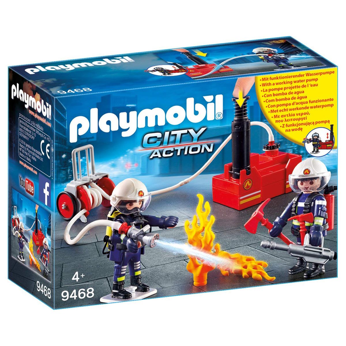Playmobil 9468 - Feuerwehrmänner mit Löschpumpe, Spielset, Spielfiguren