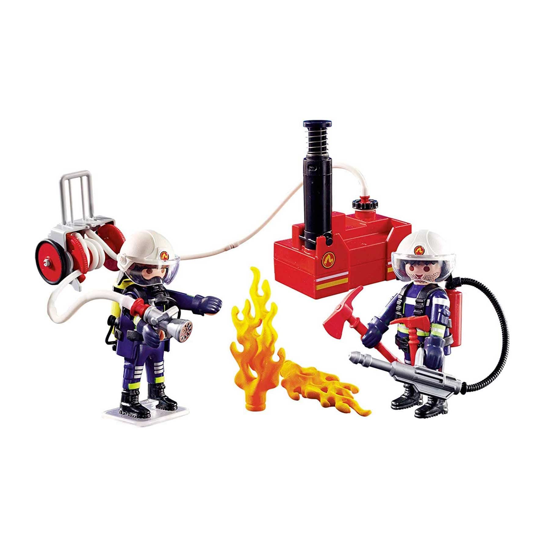Playmobil 9468 - Feuerwehrmänner mit Löschpumpe, Spielset, Spielfiguren