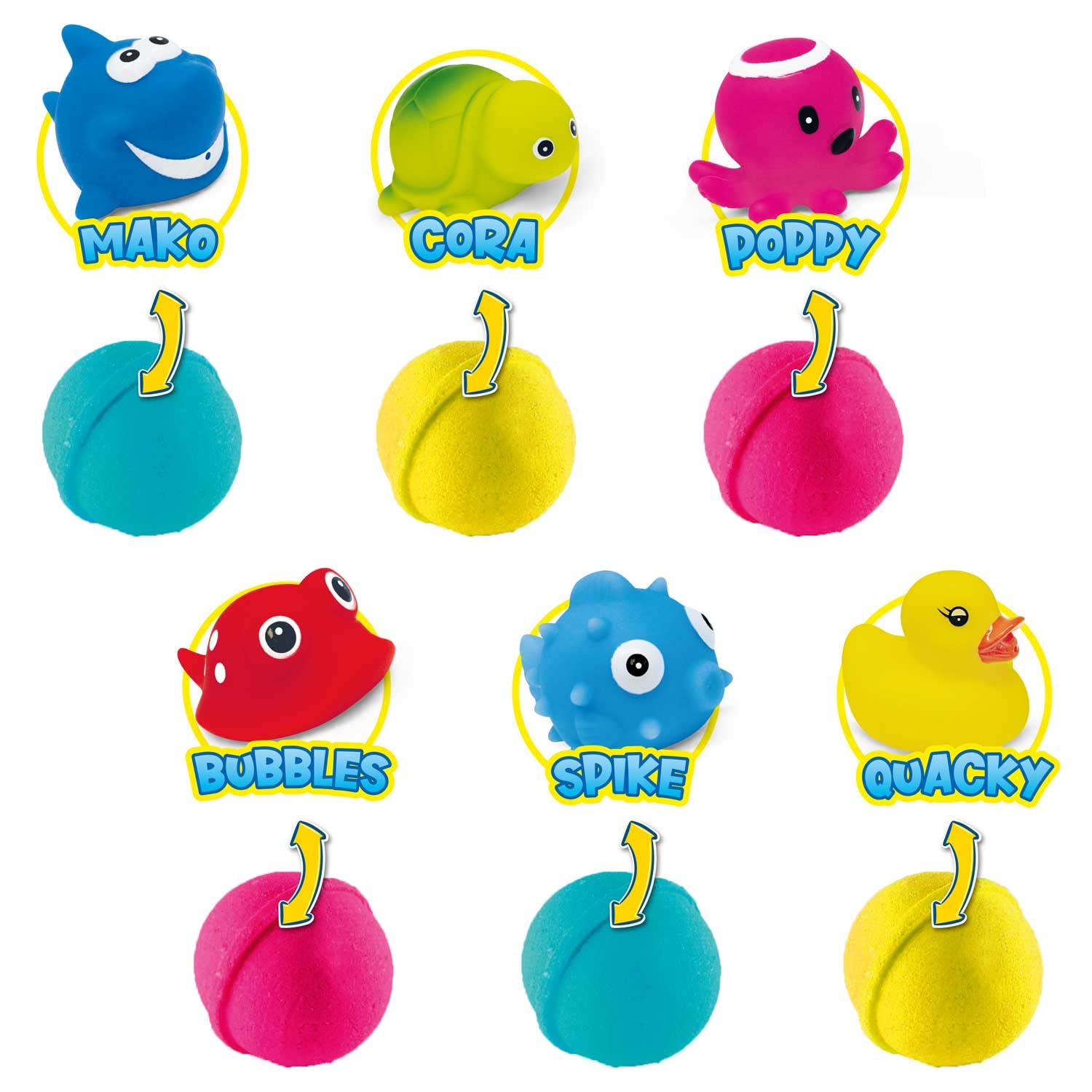 CRAZE - 28568 - INKEE Funnyz Badekugel und Gummi-Wassertier, Badebombe und Spielzeug