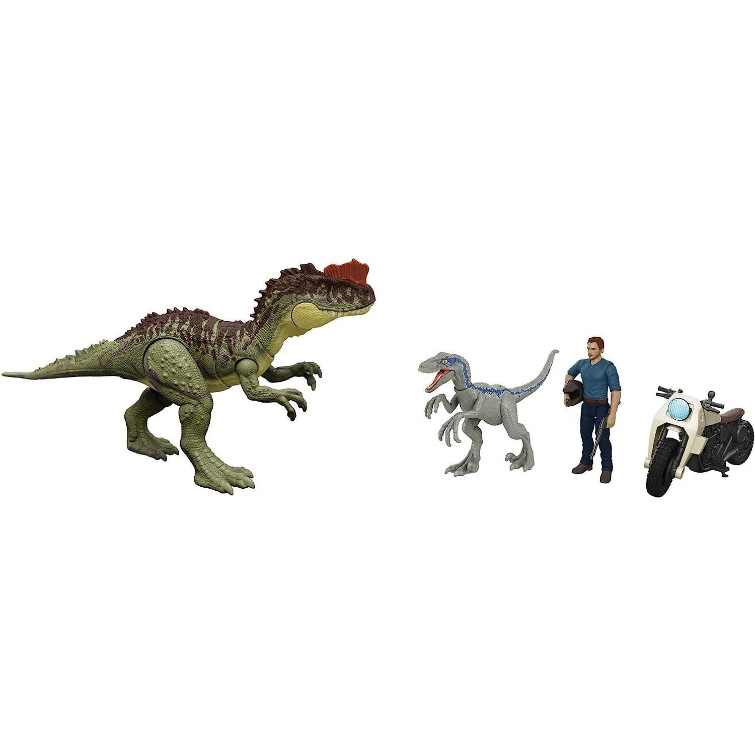 Mattel - Jurassic World - HLP79 - Set Yangchuanosaurus - Velociraptor Blue - Owen