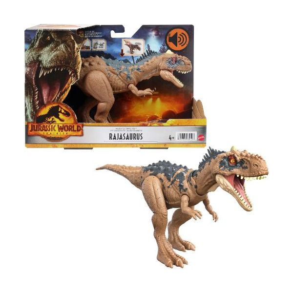 Jurassic World HDX45 - Roar Strikers - Rajasaurus - bewegliche Dinosaurier Figur