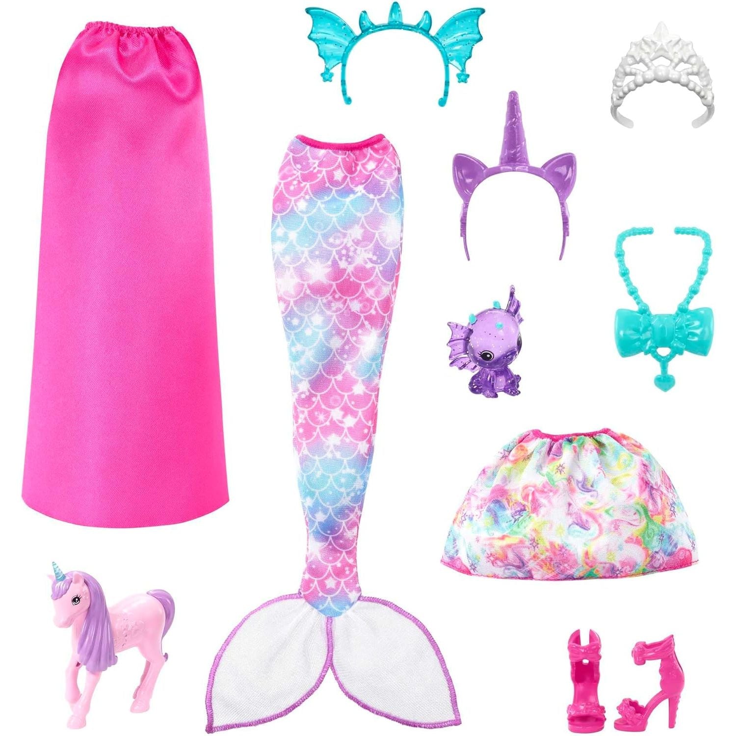 Mattel - HLC28 - Barbie Dreamtopia Puppe mit Meerjungfrauenschwanz und Baby-Einhorn