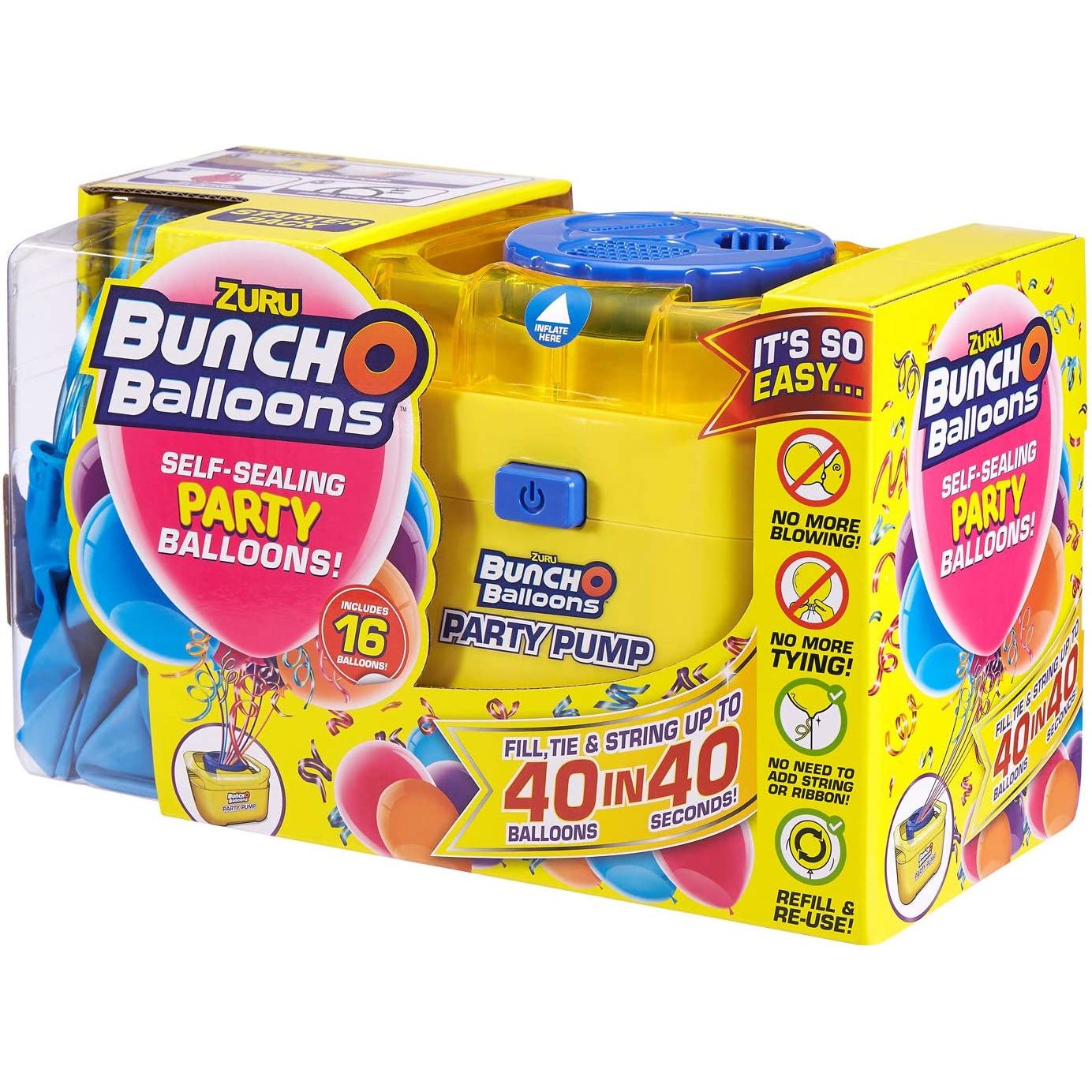 Zuru - Bunch O Balloons Starter Set mit elektrischer Party Pumpe und 16 selbstverschließenden Partyballons