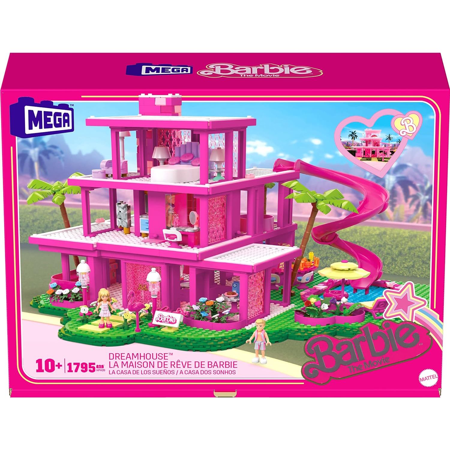 Mattel HPH26 - MEGA Barbie DreamHouse, Konstruktionsspielzeug,