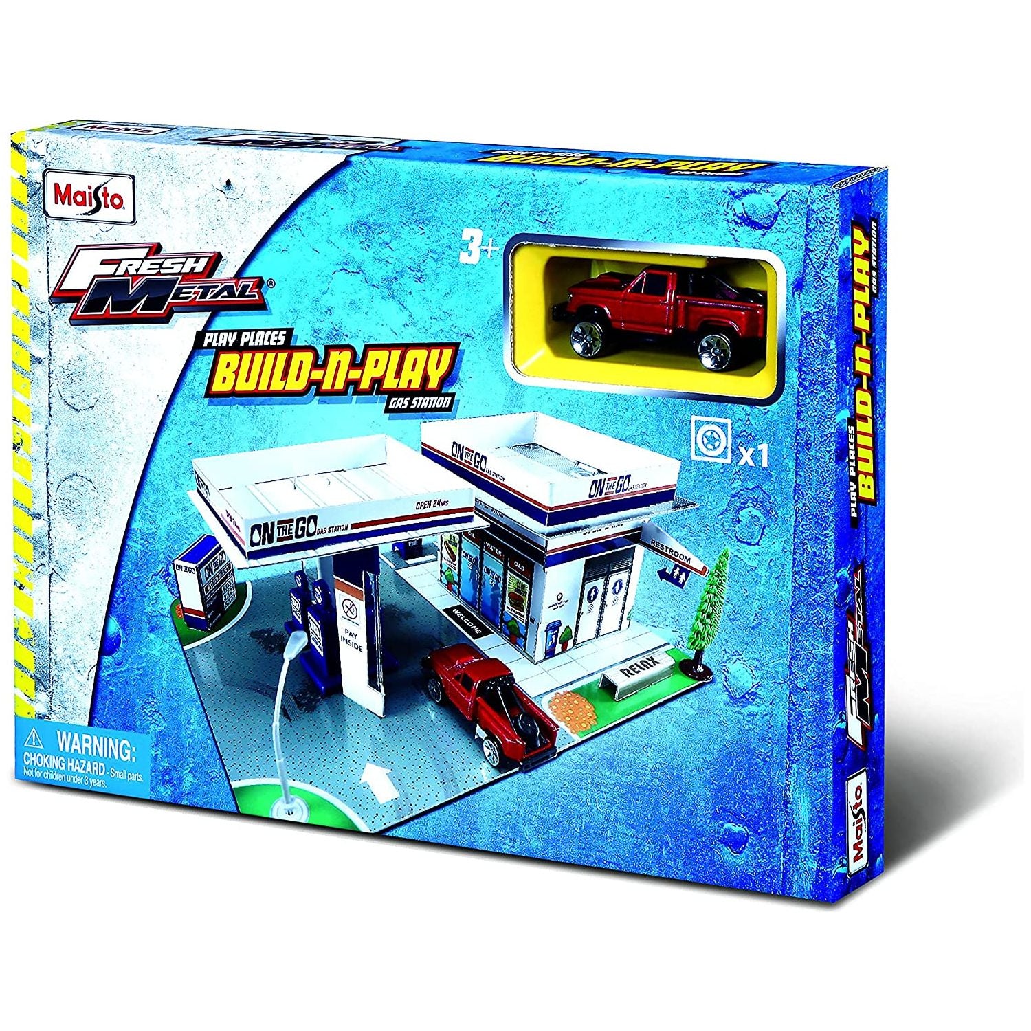 Maisto Fresh Metal - Konstruktions-/Spielset Tankstelle inkl. Auto