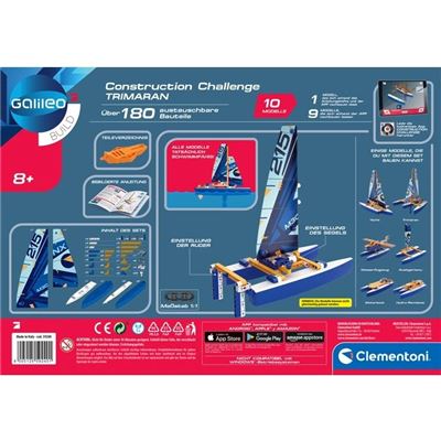 Clementoni - Galileo - Construction Challenge - Trimaran 59108 , Technik-Bausatz