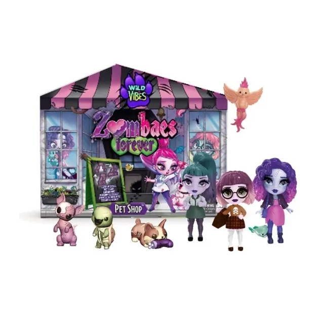 Spin Master 6064942 - Zombaes Forever - Wild Vibes - Spielset, Puppenhaus mit Spielfiguren und Zubehör, Anandoned Pet Shop