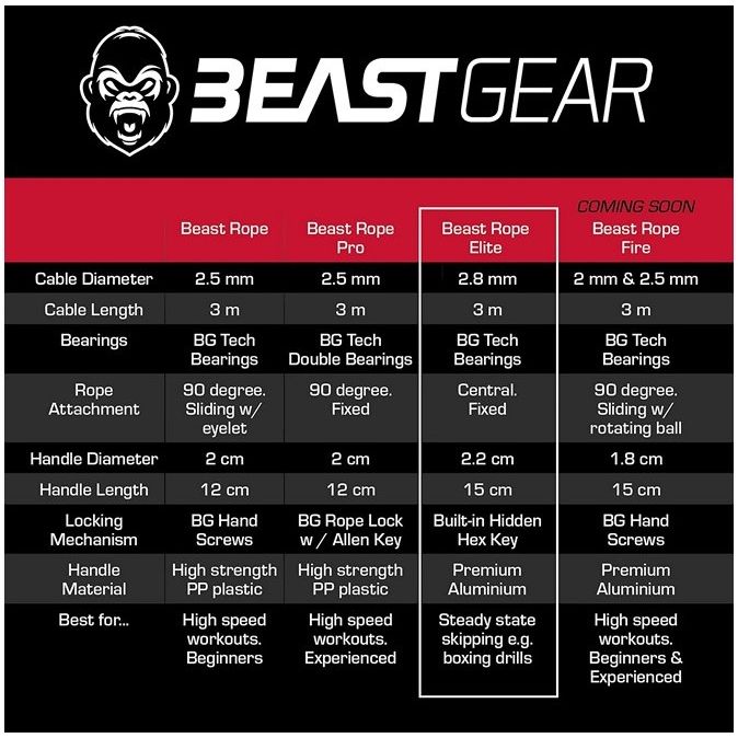 Beast Gear - B07KR54VWP - Professionelles Springseil mit Tragetasche