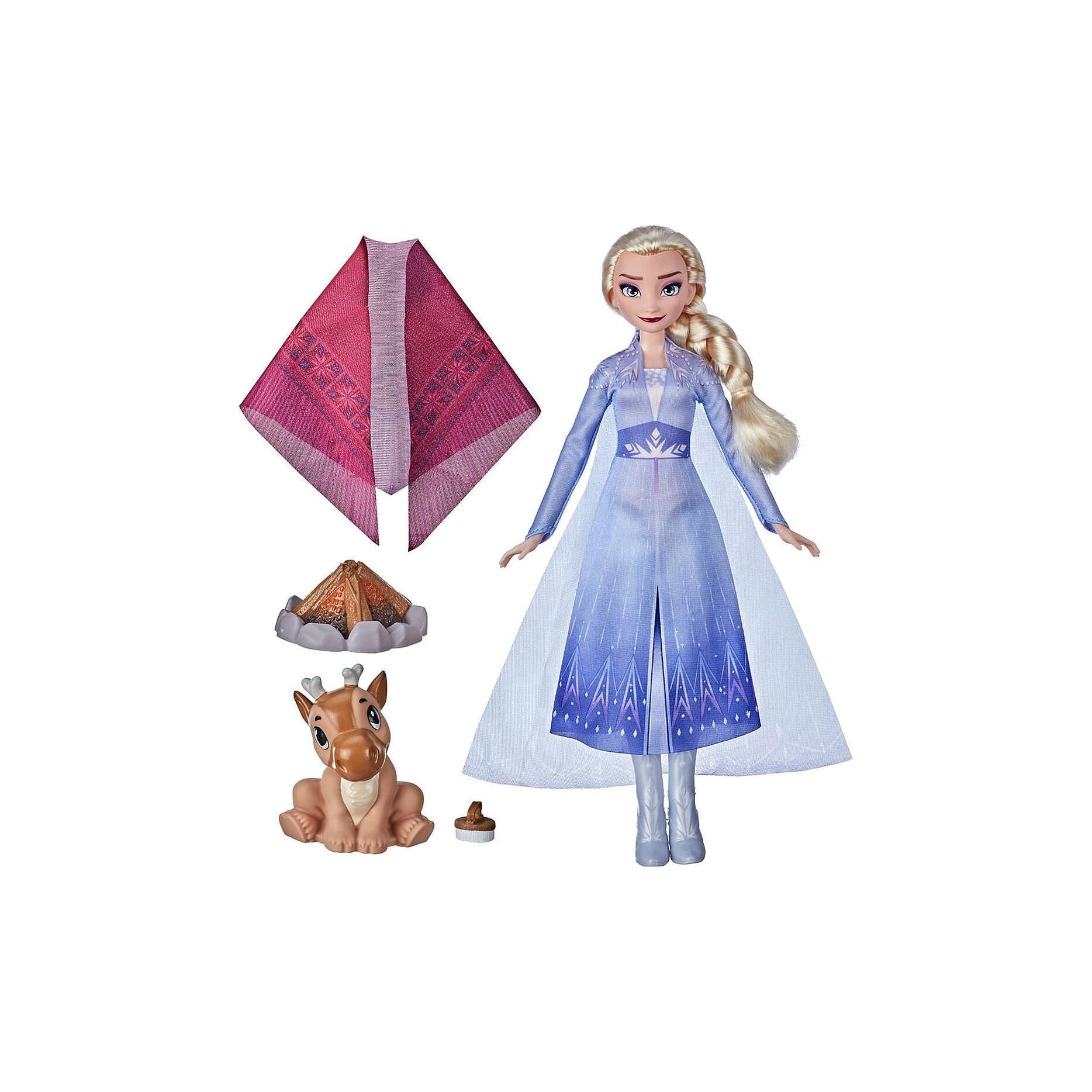 Hasbro Disney Die Eiskönigin 2 - Elsa Puppe mit Lagerfeuer und Zubehör